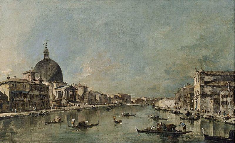 Francesco Guardi El Gran Canal con San Simeone Piccolo y Santa Luca oil painting picture